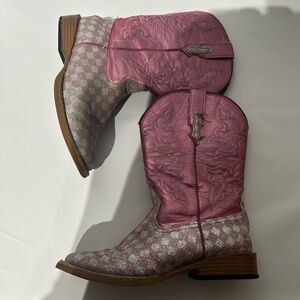 Roper glitter pink cowgirl boots western size 2